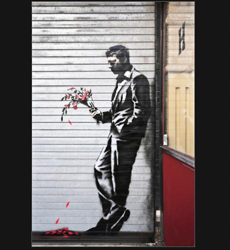 Banksy on Hustler door NYC 4tlr